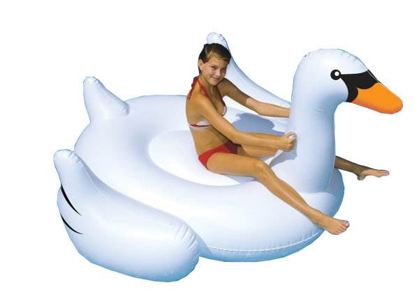 Giant 4 FT  White Swan Inflatable Swimming Pool Float Raft Tube BigMouth Inc 
