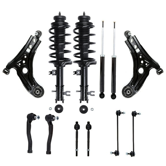 SCITOO Strut Shock for Chevrolet Aveo 2004-2011 Complete Struts Assembly Control Arm and Ball Joint Assembly shock absorber Stabilizer Bar Link Kit Tie Rod End 12PCS