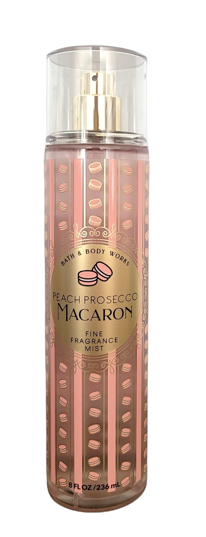 Bath And Body Works Peach Prosecco Macaron Fine Fragrance Body Mist Spray 8 Oz