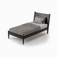 thumbnail image 5 of Camaflexi Mid Century Platform Bed Wood Panel Bed Frame with Headboard, Twin, Black, 5 of 7