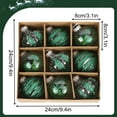 thumbnail image 3 of HomeDM Christmas Balls 9Pcs Green Shatterproof Ornaments Balls 8cm/3.15" Christmas Tree Hanging Pendant for Holiday Wedding Party Home Decor, 3 of 4