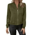 thumbnail image 2 of Baberdicy Women's Casual Outerwear Jacket, Classic Long Sleeve Coat for Daily Use , Solid Casual Jacket, Everyday Zip Coat, Fall Daily Outerwear Green Xl, 2 of 5