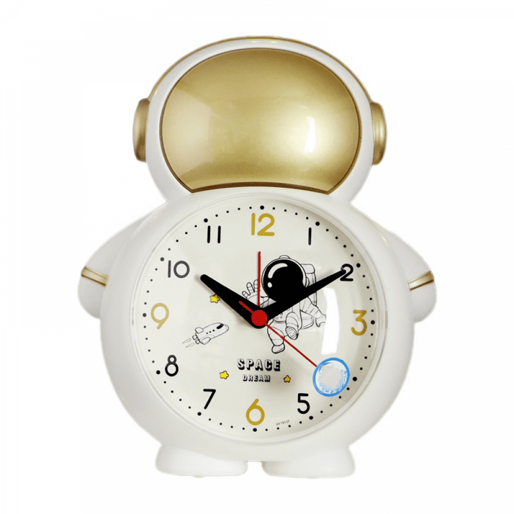 TIMPCV Alarm Clock, Astronaut Creative Student Alarm Clock(Golden)