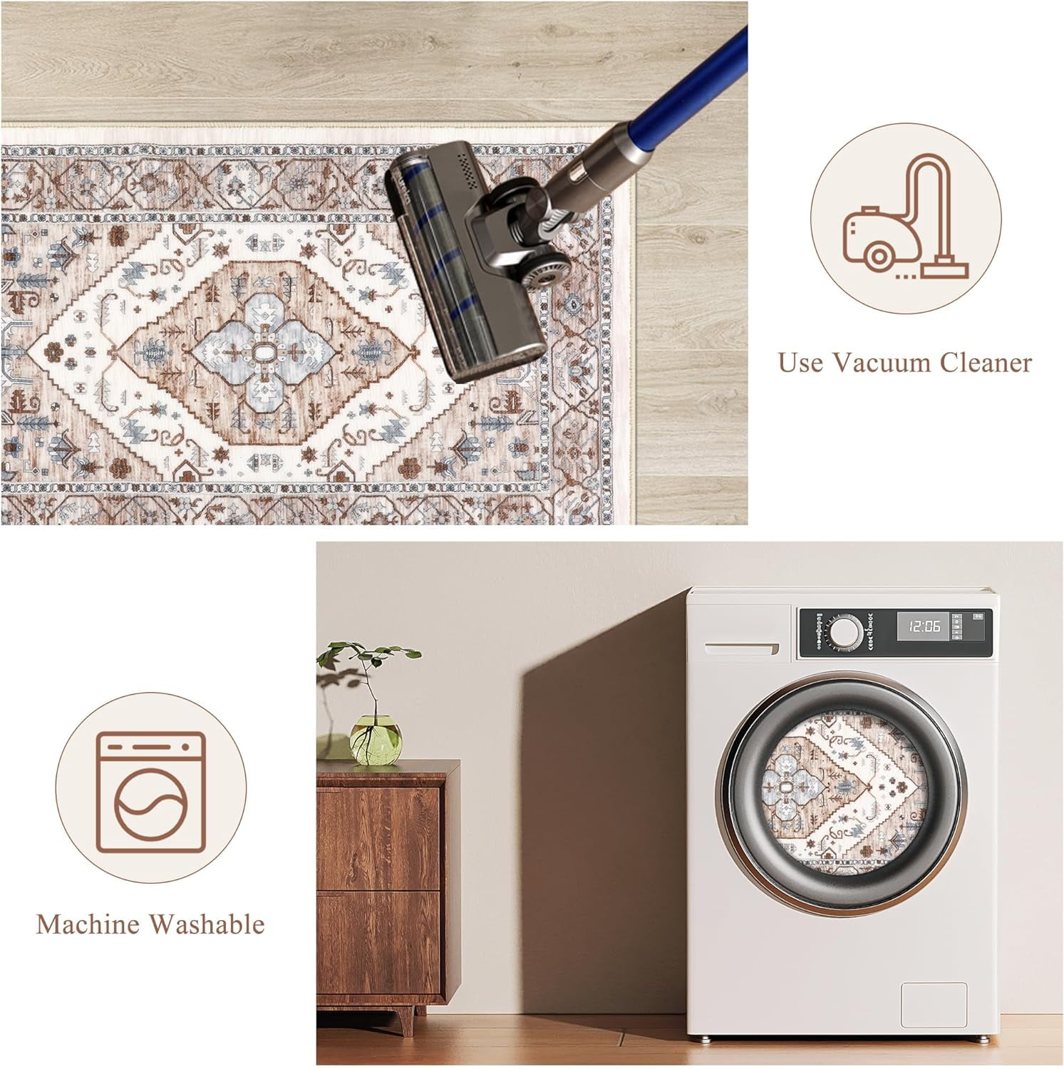 Kitchen Rugs and Mats, Yamaziot Kitchen Rug and Runners Set of 3 for Farmhouse Floor, Washable Non Slip Runner Rug for Hallway Laundry Room Carpet, 20"x32"+20"x47"+20"x59"