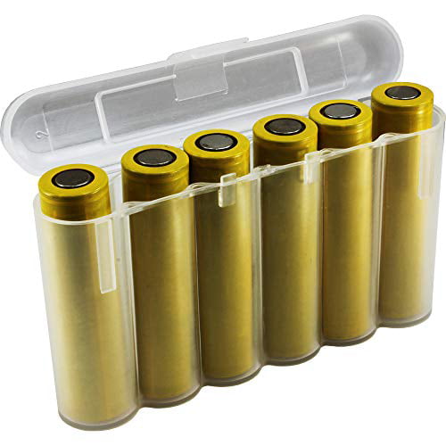4 Clear 18650 & CR123A 6 Battery Holder Storage Case for 18650 Batteries 