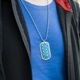 thumbnail image 3 of Mermaid Fish Scale Pattern Military Dog Tag Pendant Necklace with Chain, 3 of 4
