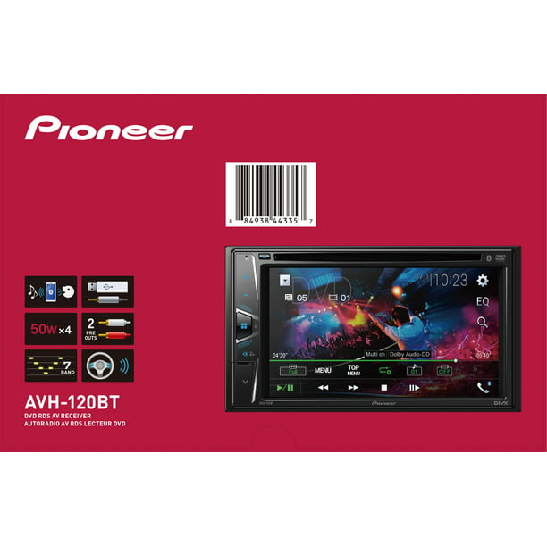Klasseværelse stærk lager Pioneer AVH-120BT Multimedia Receiver with 6.2 Inch WVGA Touchscreen  Display and Built-in Bluetooth for Hands-free Calling and Audio Playback | Double  DIN | DVD / MP3 / CD Player - Walmart.com
