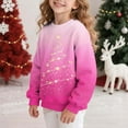 thumbnail image 4 of Tdoqot Girls Christmas Sweatshirts- Crewneck Long Sleeve Cute Pullover Kids Festive Shirts Pink Size 4 T, 4 of 7