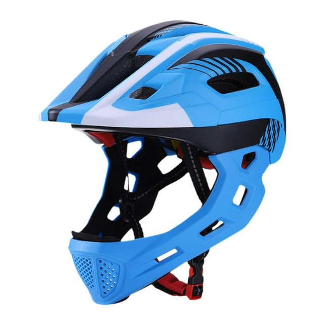 S SERENABLE Kids Bike Helmet Full Face Adjustable Protective Helmet Mountain Bike Helmet Blue Black