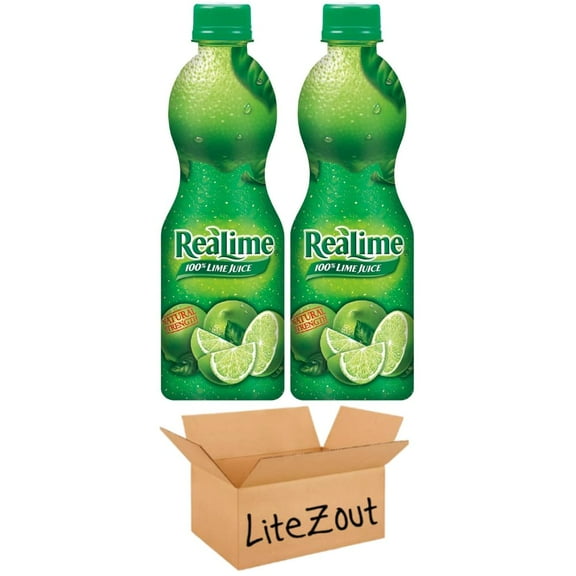 Realime 100% Lime Juice, 8oz Bottles (2-Pack), by