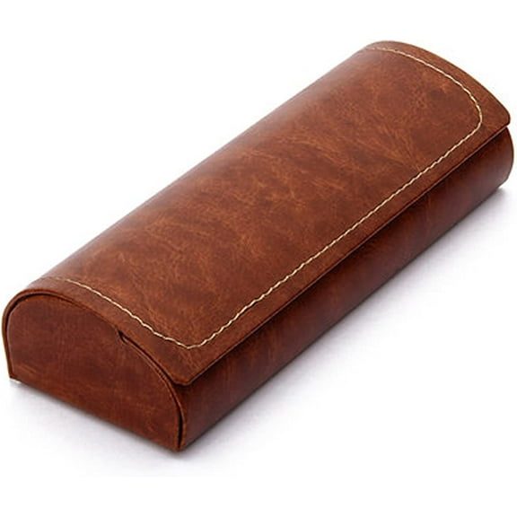 Hard Shell Eyeglass Case Leather Vintage Pattern Glasses Protective