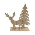 thumbnail image 7 of UYUH Wooden Village Scene Christmas Table Decor, Xmas Wooden House Tabletop Display with Reindeer for Mantle, DIY Holiday Winter Wonderland Decoration, 7 of 7