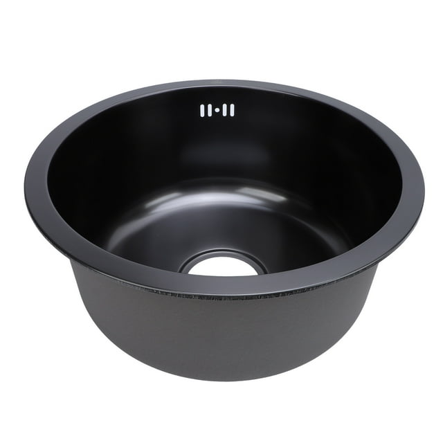 Kitchen Sink Set, 304 Stainless Steel Undermount Drop in Kitchen Sink, Anti Overflow Single Bowl Prep Sink, Round Basin with 16.5inch Sink Outer Diameter, 14.8inch Sink Inner Dia