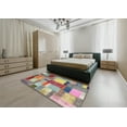 thumbnail image 4 of Ahgly Company Indoor Rectangle Contemporary Raspberry Purple Patchwork Area Rugs, 2' x 4', 4 of 6