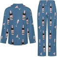 thumbnail image 5 of Top-kevin Women Long Sleeve Pajama Set Comfy Pjs Sets Champagne Bottles Glasses Stars 2 Piece Lounge Set, 5 of 12