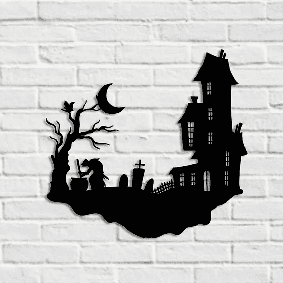 Vintage Gothic Skull Wall Art Iron Halloween Decor for Indoor Outdoor Garden Party