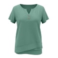 thumbnail image 4 of GZWYHT Cotton Linen Shirts for Women Boho Linen Tops Beach Vacation Blouses Tunic Blouses for Women Tunic Tops Women's Linen Tunic Tops Linen Blouses for Women Green L, 4 of 6