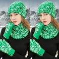 thumbnail image 2 of Caywon Men Women Winter Warm Thickened Hat Scarf Solid Color Gloves 3 Piece Set Ideal for Cold Weather Keeps Head Neck Hands Cozy Suitable for Outdoor Activities, 2 of 3