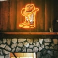 thumbnail image 2 of Letrero decorativo de neón ZLOOREE con forma de bota y sombrero de vaquero regulable, 2 of 8