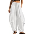 thumbnail image 3 of QSAWXQZ Women's Jogger Pants Drawstring Elastic Waist Loose Tapered Leg Trousers with Pockets Adjustable Hem Bottoms XL, 3 of 9