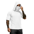 thumbnail image 3 of Men's Hooded Short Sleeve Sun Shirt with Face Mask - UPF 50+ Quick Dry UV Protection T-Shirt for Fishing, Hiking & Gym - Lightweight Athletic Pullover White XXL, 3 of 9
