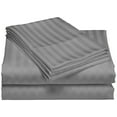 thumbnail image 2 of Fresh Linen Collection 1800 Super Soft & Wrinkle Free Luxurious Stripe 4-Piece Sheet Set (Twin, Gray), 2 of 2