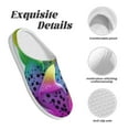 thumbnail image 5 of Wukai Colorful Glitter Dagon Fruit Print Women's Indoor Bedroom Slipper Slip On Shoes, Unisex House Shoes with Anti-Skid Sole for Men, Gift for Women Men-35/36, 5 of 7