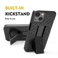 thumbnail image 5 of Compatible for Apple iPhone 13 Case with Tempered Glass Screen Protector Belt Clip Holster Protection Phone Cover [Black], 5 of 6