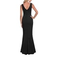 thumbnail image 4 of Womens Dress Ladies Elegant Sleeveless V Neck Split Evening Gown Long Dress Evening Dresses for Women Black XXL, 4 of 5