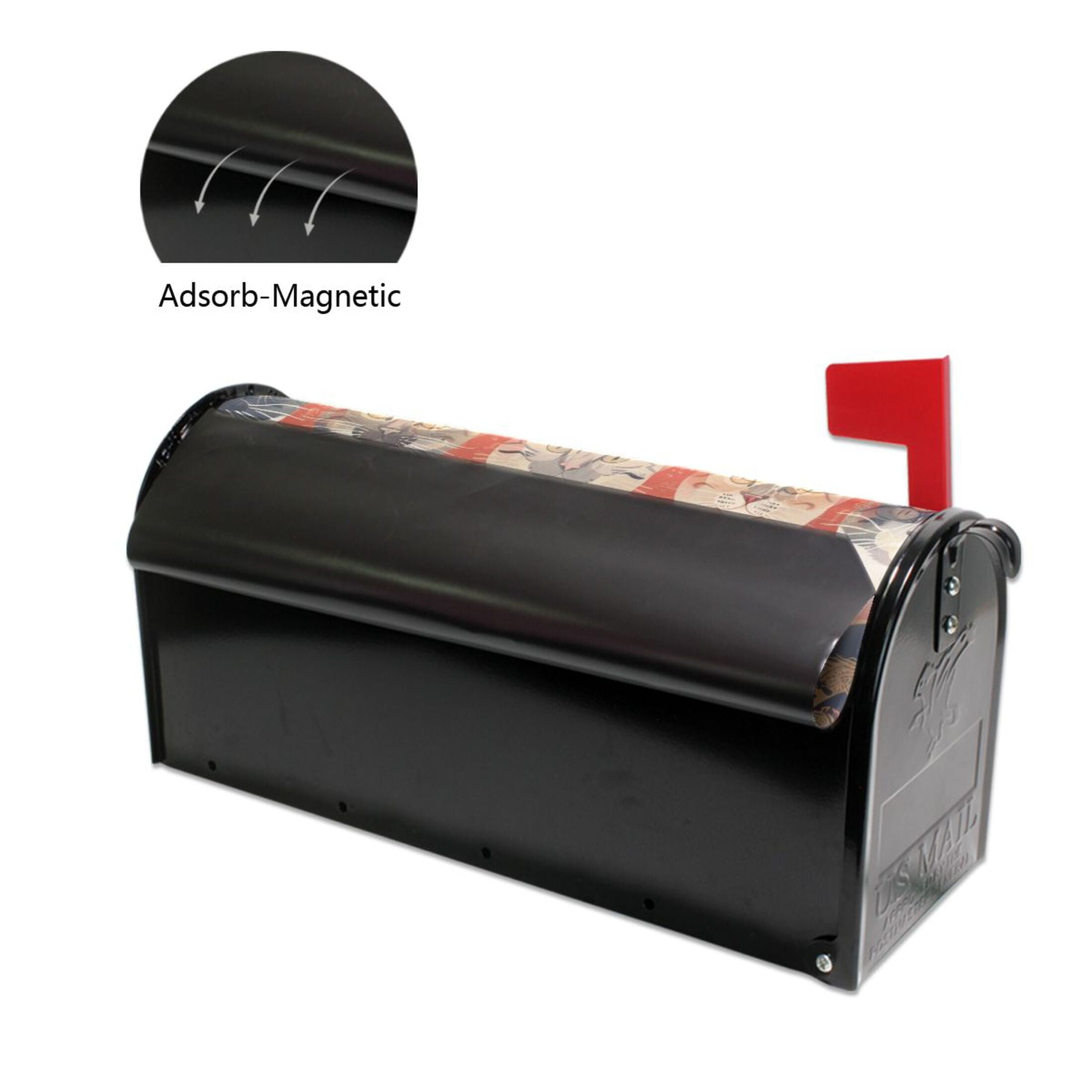 Cats Face Magnetic Mailbox Covers 25.5" X 21" Post Letter Box Wraps Waterproof Garden Yard Outdoor Decoration