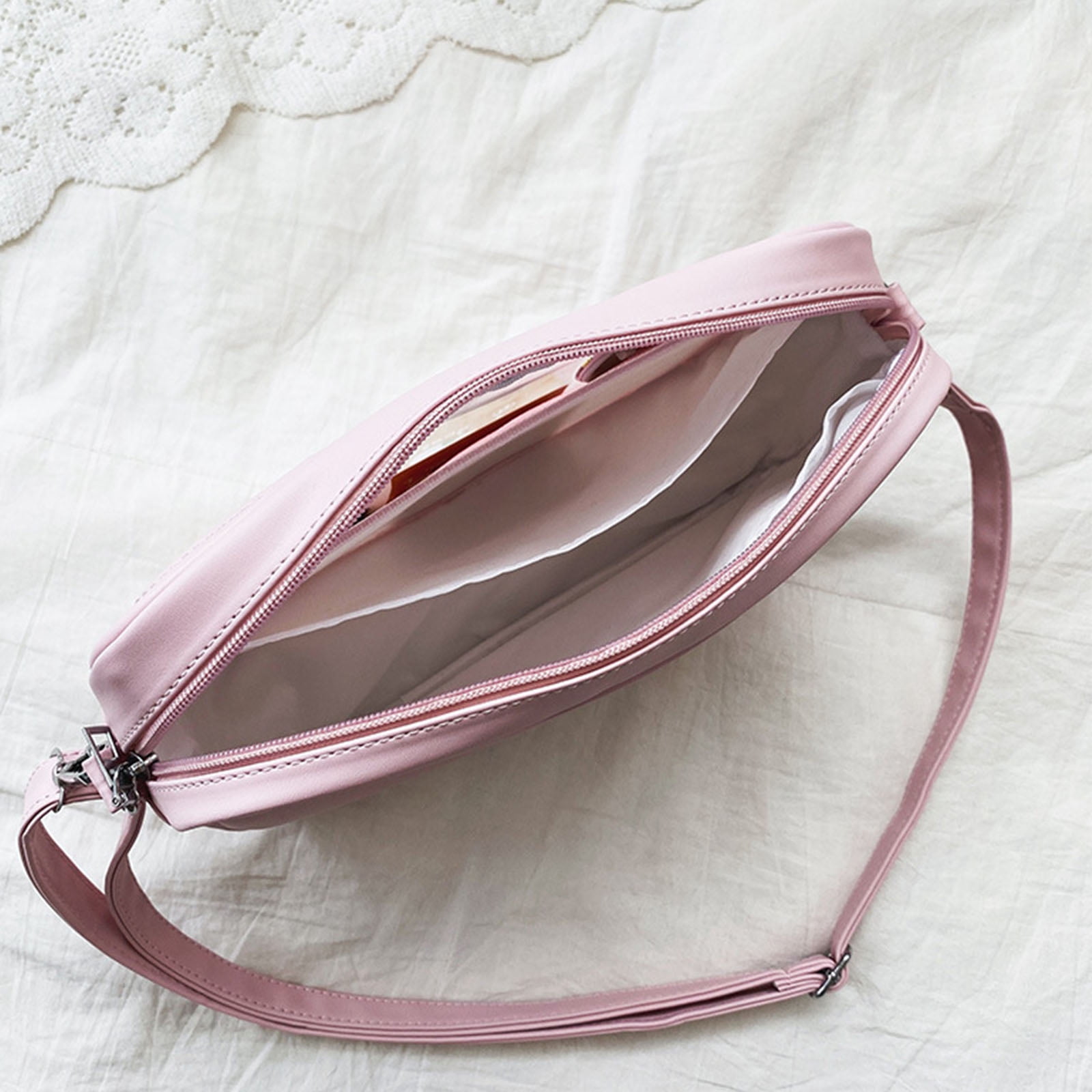 PU Leather Ita Bag with Clear PVC Crossbody Bags JK Japanese Style