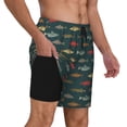 thumbnail image 2 of Balery River Freshwater Fish Bañador para hombre, shorts de playa de secado rápido con entrepierna y forro de compresión-Large, 2 of 6