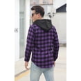 thumbnail image 3 of Chaqueta tipo camisa de franela con capucha para hombre Cromoncent Purple Black, 3 of 7