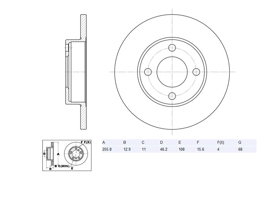 Winstop Brake Rotor, Front WS227601, Audi 5000 1983-1978