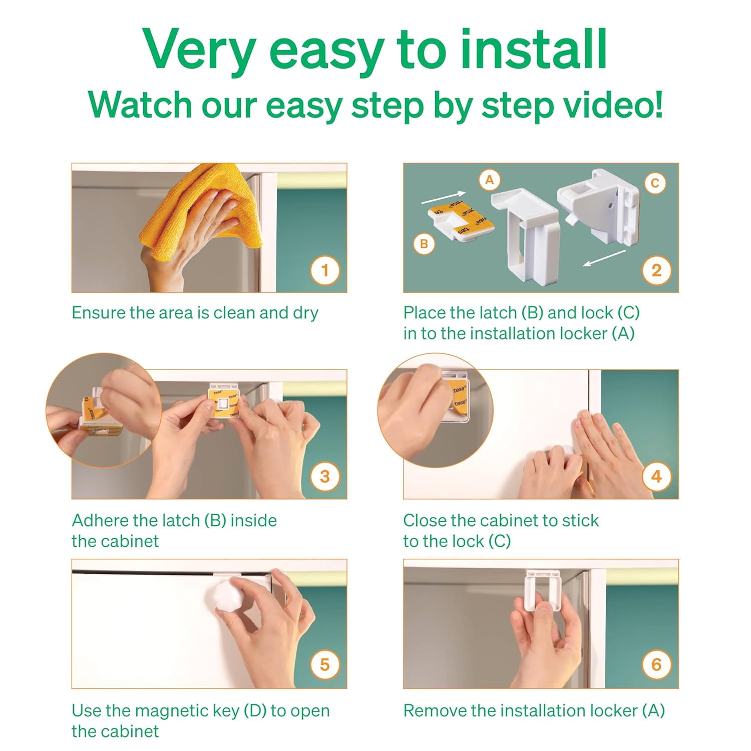 Magnetic Cabinet Locks Baby Proofing Kit by LoveNoobs™, 20 Locks & 4 Keys, Drawer
