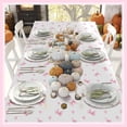 thumbnail image 3 of 3 Pack Coquette Pink Bow Tablecloth 54 x 108 Inch Plastic Wedding Baby Shower Tablecloths Disposable Christmas Rectangle Pink Bow Pattern Table Cloth for Party Dining Indoor Outdoor(White), 3 of 6