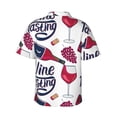 thumbnail image 3 of Bixox Men's Hawaiian Shirts Men's Red Wine Glass Bottle Print Short-Sleeve Shirt-Small, 3 of 8