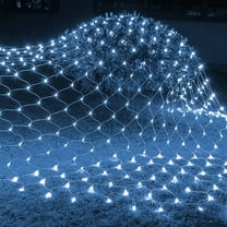 Christmas Net Lights Outdoor 200 LED 10Ft x 6.5Ft Bush Net Lights Outdoor Mesh Lights Waterproof 8 Modes Outside Garden Twinkle Lights for Patio Wall Roof Balcony Decor(Cool White)