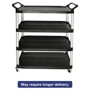 Rubbermaid Commercial Open Sided Utility Cart, Four-Shelf, 40-5 8w x 20d x 51h, Black by RUBBERMAID COMMERCIAL PROD.