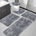 thumbnail image 6 of Bath Mats 5 Set, Bathroom Rugs for 5 Pcs Toilet Mats Universal Soft Water Absorption, Shower Mat Non Slip Thick Machine Washable Easy To Dry Dark, 6 of 8