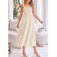 thumbnail image 4 of Vestido PRETTYGARDEN para mujer, a media pierna, verano 2025, color albaricoque, 4 of 9