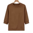 thumbnail image 2 of OGLCCG 3/4 Sleeve Sweatshirts for Women Fall Winter Crewneck Women's Pullover Top Loose Fit Basic Fleece Sweatshirts,S-XXL, 2 of 5