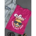 thumbnail image 3 of Vibin’ Since Day One - Cool Retro Emoji Smiley Graphic Women's T-shirt, 3 of 4