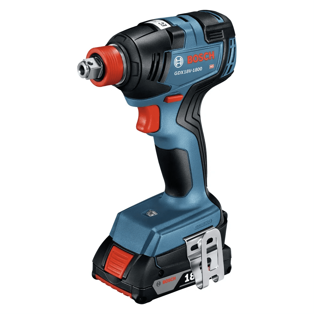 Restored Bosch GDX18V-1800B12-RT 18V EC Brushless Lithium-Ion 1/4 in. and 1/2 in. Cordless 2-in-1 Bit/Socket Impact Driver Kit (2 Ah) (Refurbished)