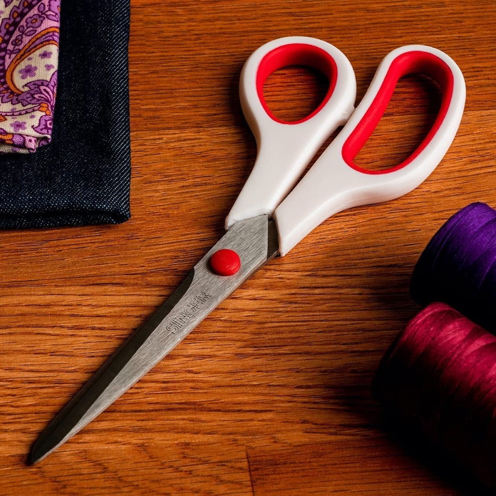 Singer Fabric Scissors Fabric Scissors, White & Red (4 pack)