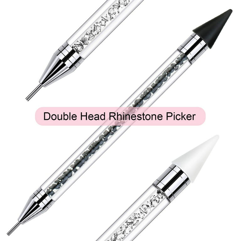 1PC Dual Heads Acrylic Metal Dotting Wax Pen Rhinestones Gem Picker Crystal  Picking Nail Art Studs Dotter DIY Point Drill Tools - Price history &  Review