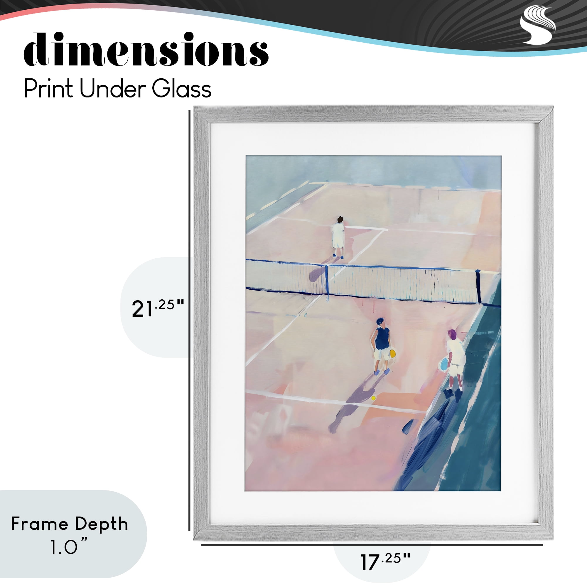 Stupell Industries Summer Game of Tennis Gray Framed Print Under Glass, design by The Prints Vibe