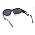 thumbnail image 4 of Trendy 90s Robotic Elaborate Mechanical Plastic Sport Sunglasses Grey - Black, 4 of 4
