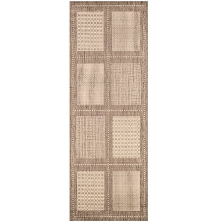 Couristan Recife Summit Area Rug  2 3  x 11 9  Runner  Natural-Cocoa Couristan Recife Summit Indoor/ Outdoor Area Rug in Natural-Cocoa: Indoor and Outdoor Rated Features a Structured  Flat Woven Construction that has a Smooth Surface Made from 100% Polypropylene  Making It Durable  Stain Resistant  and Easy to Clean UV Resistant to Keep Colors Brighter for Longer Pet-friendly