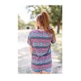 thumbnail image 3 of Crazy Train Leopard Aztec Shirt Womens Cheetah Short Sleeve Top Pink Turquoise, 3 of 3